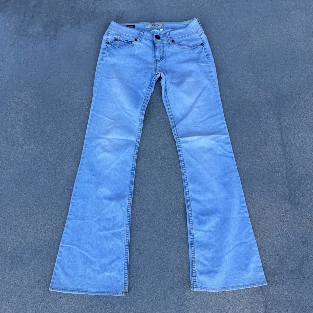 YMI Jeans Y2K Women Size 5 Low Rise Boot Cut Light Wash Denim Blue Stretch